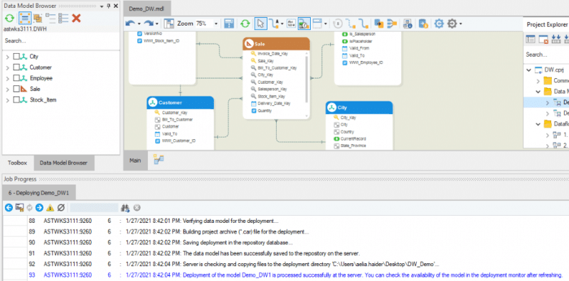 Screenshot van Astera DW Builder software.