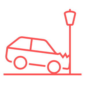 Icon Auto botst tegen lantaarnpaal