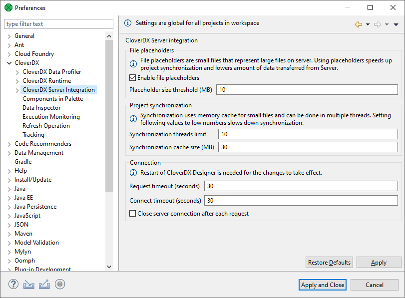Schema van CloverDX Designer.