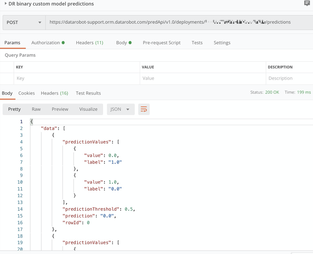 Screenshot van DataRobot MLOps software.