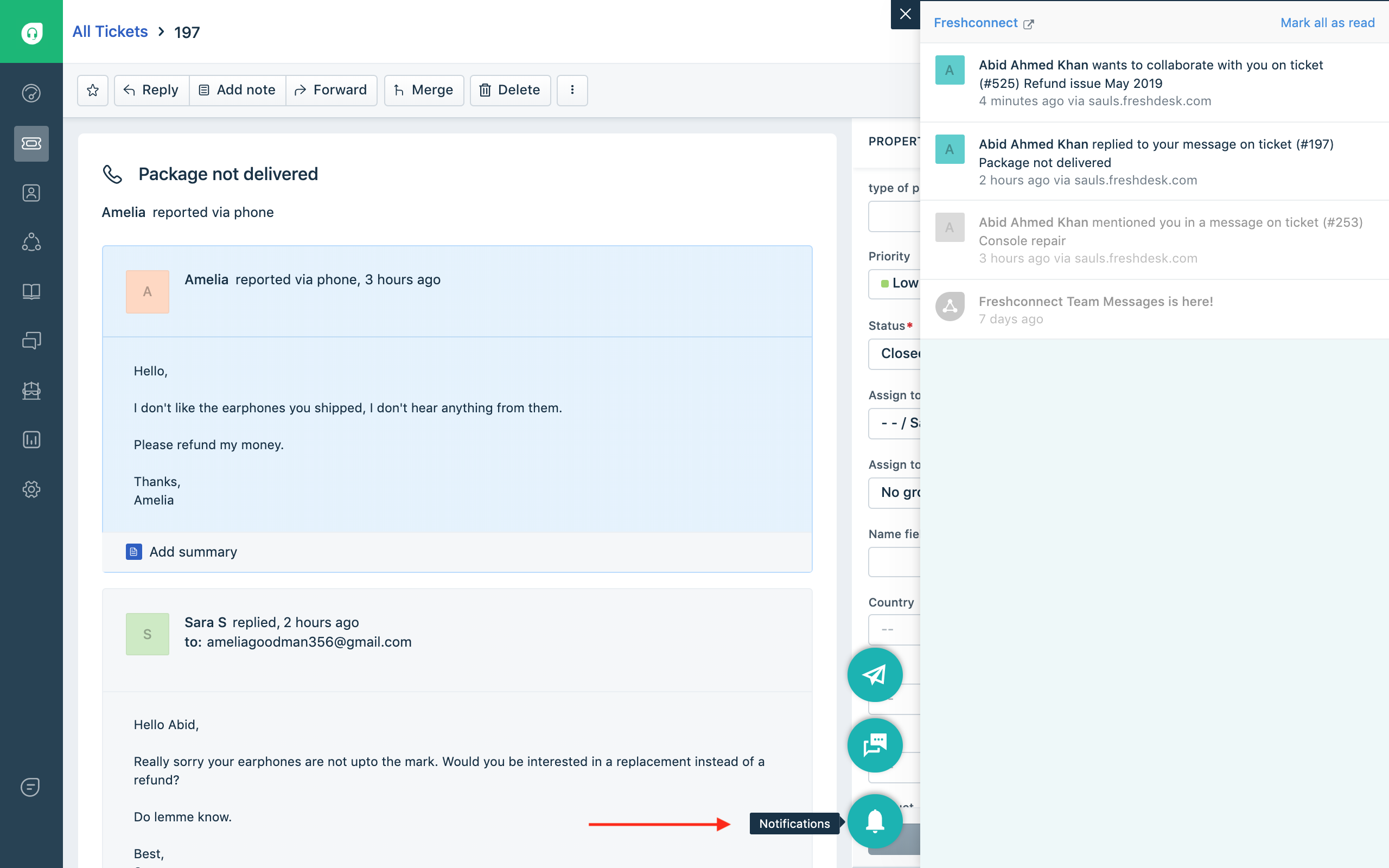 Screenshot van Freshworks Freshdesk software.