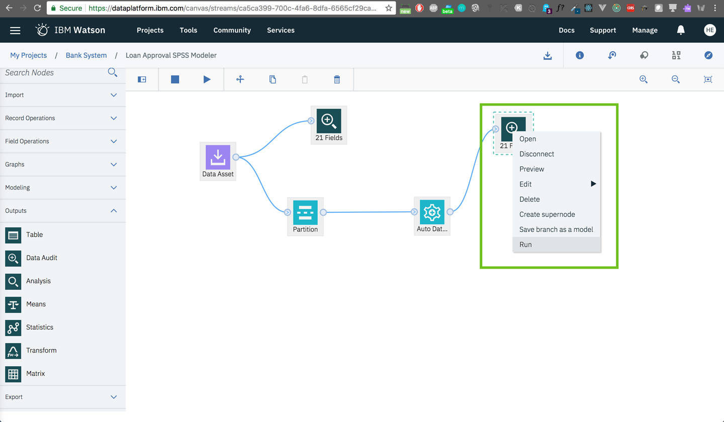 Screenshot van IBM SPSS Modeler Server software.