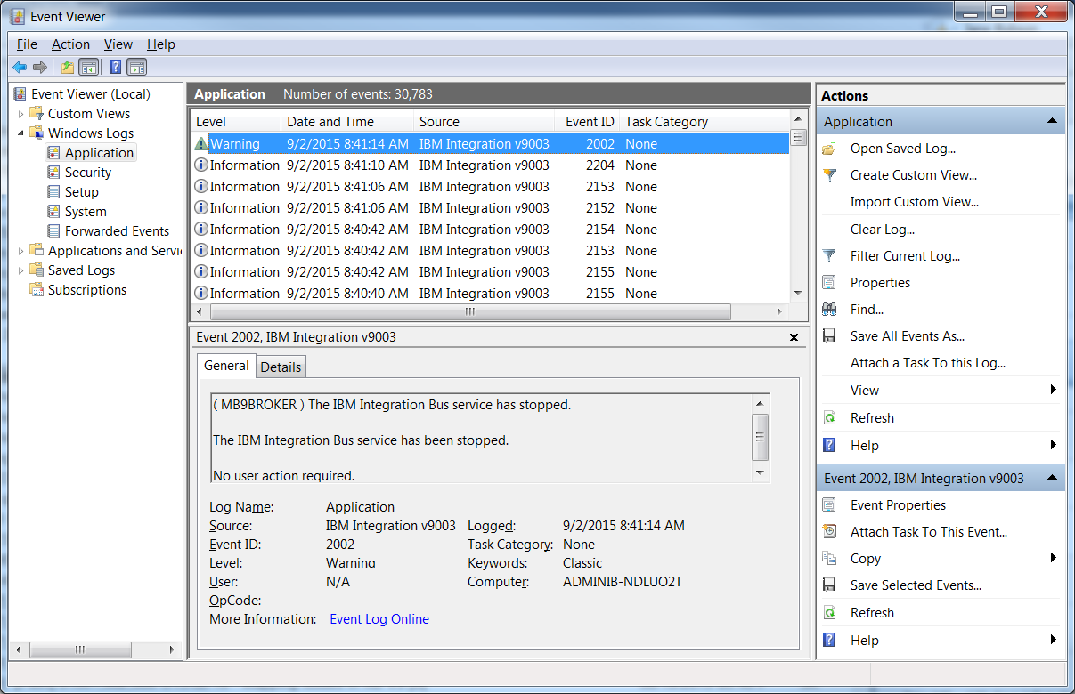 Afbeelding van IBM Integration Bus tools.
