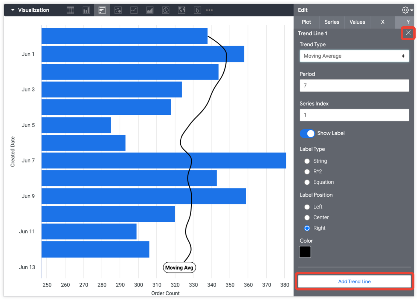 Screenshot van Looker Marketing Analytics software.