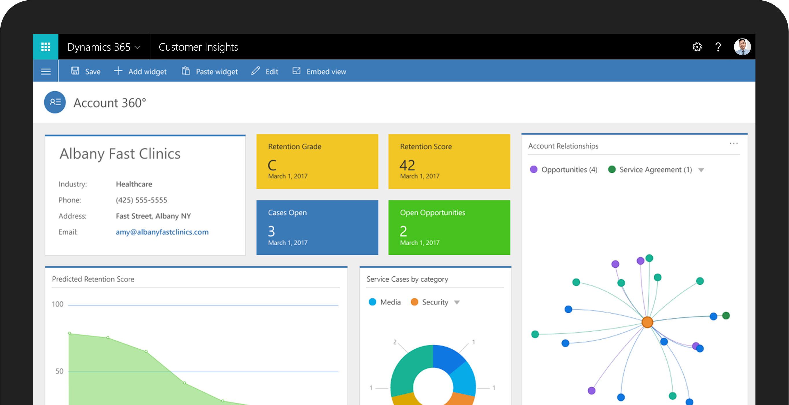 Screenshot van Microsoft Dynamics 365 software.