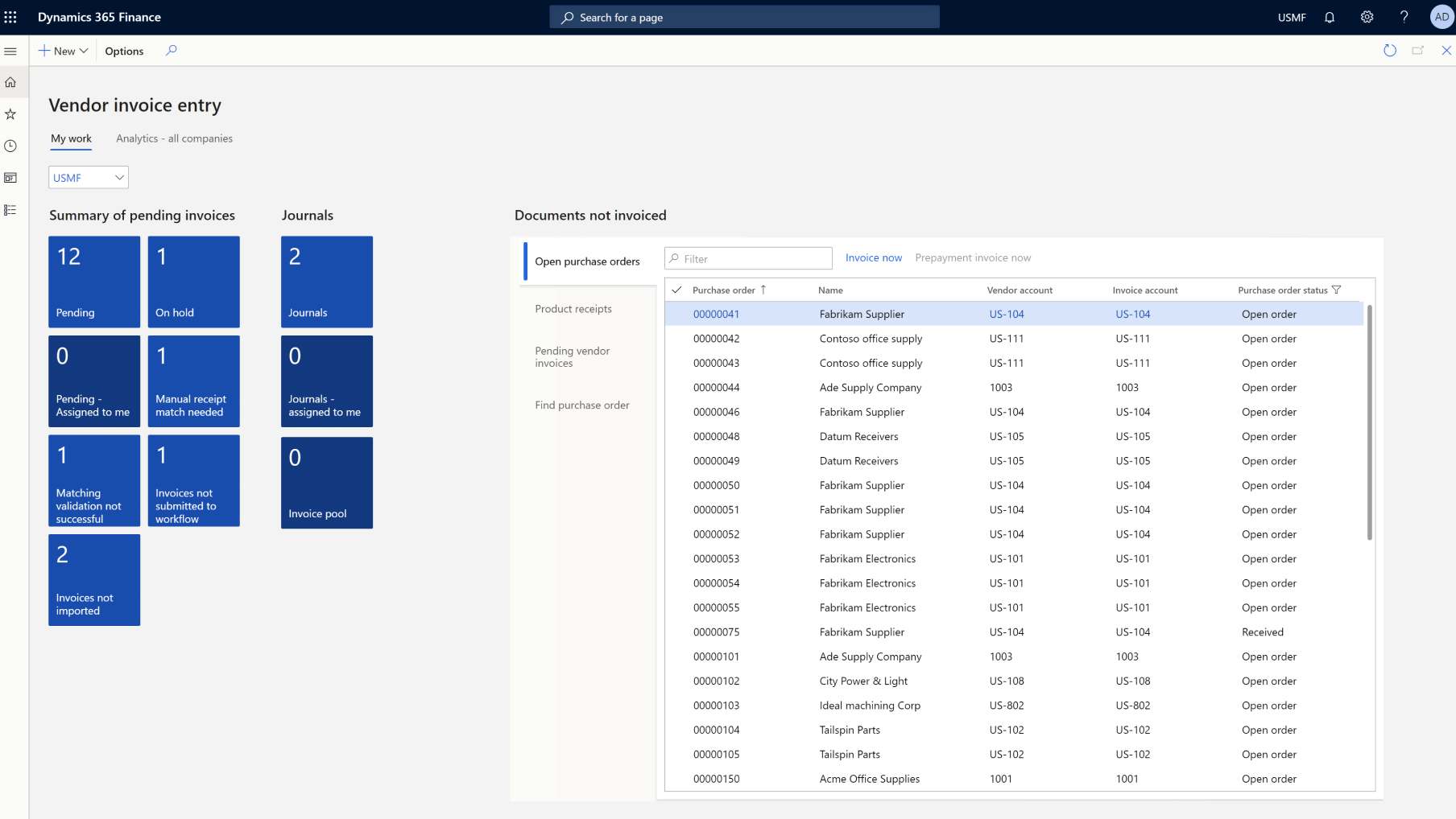 Screenshot van Microsoft Dynamics software.