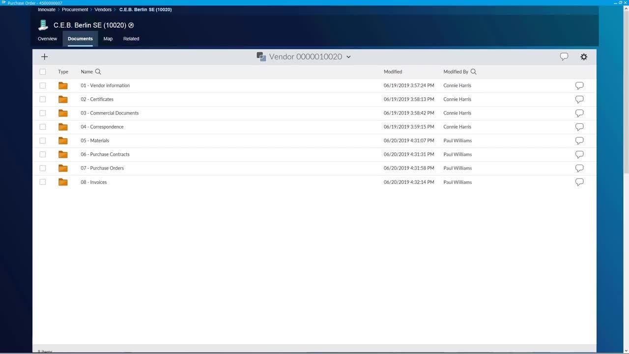 Screenshot van OpenText Anywhere software.