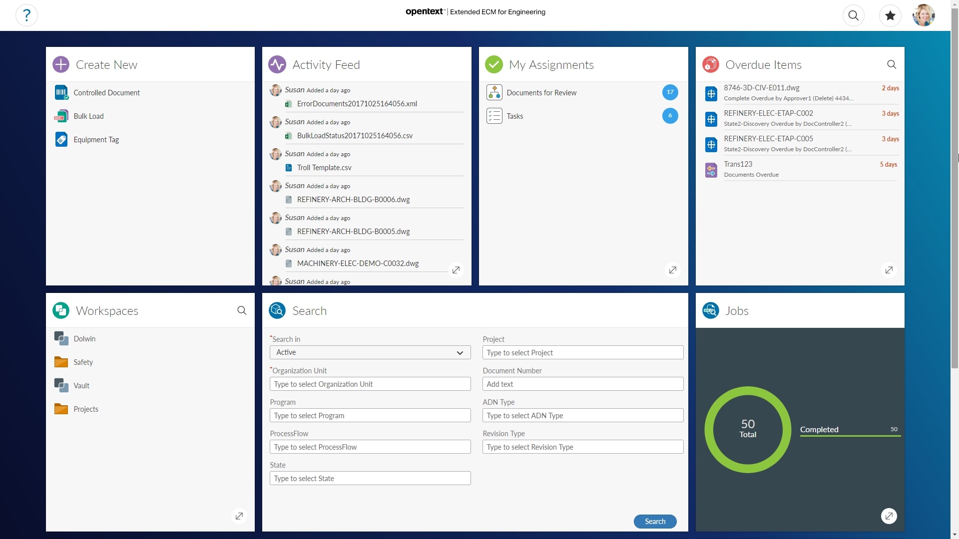 Schema van OpenText Anywhere.