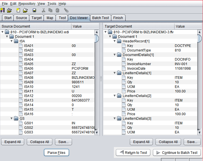 Schema van OpenText BizManager.