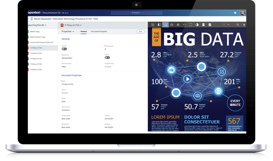 Schema van OpenText Solutions.