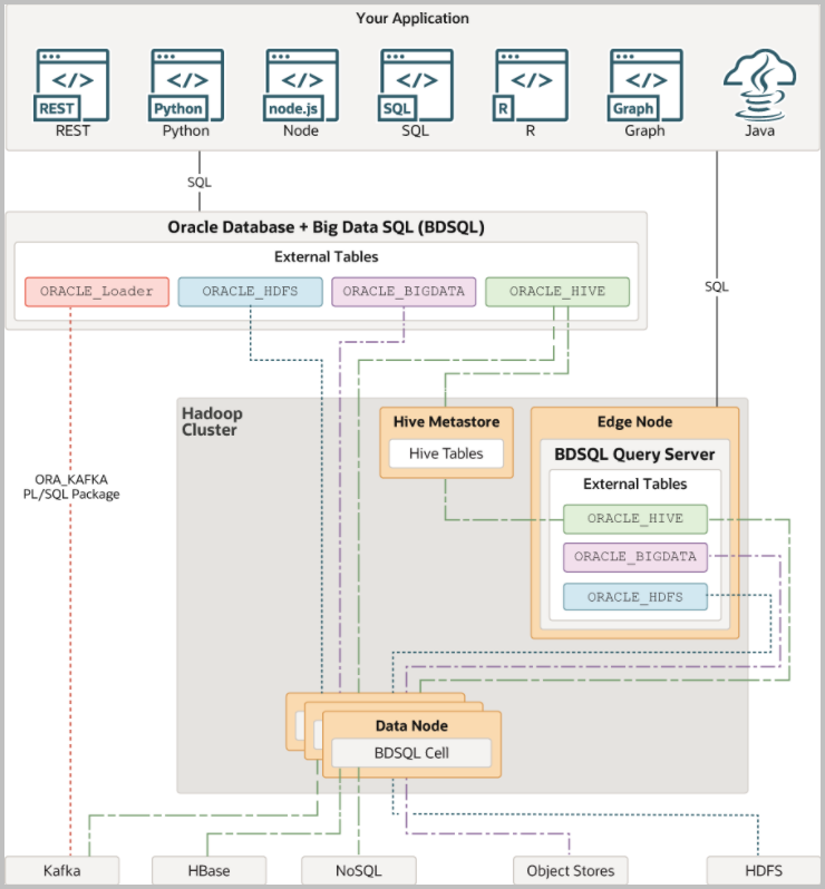 Screenshot van Oracle Big Data software.