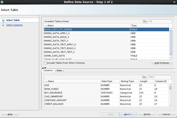 Afbeelding van Oracle Data Miner tools.