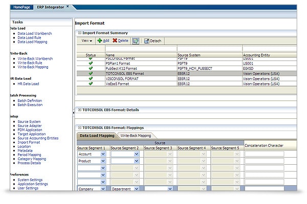 Schema van Oracle Data Quality Management.