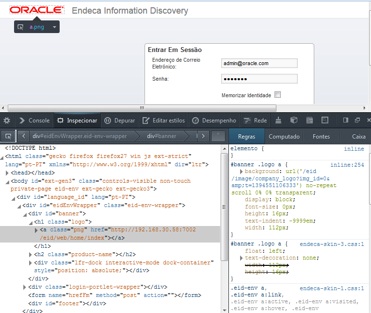 Screenshot van Oracle Endeca Studio software.