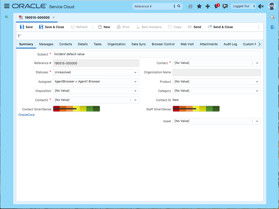 Schema van Oracle Service Cloud.
