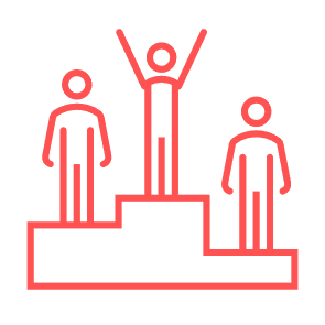Icon met 3 podiumplaatsen en personen