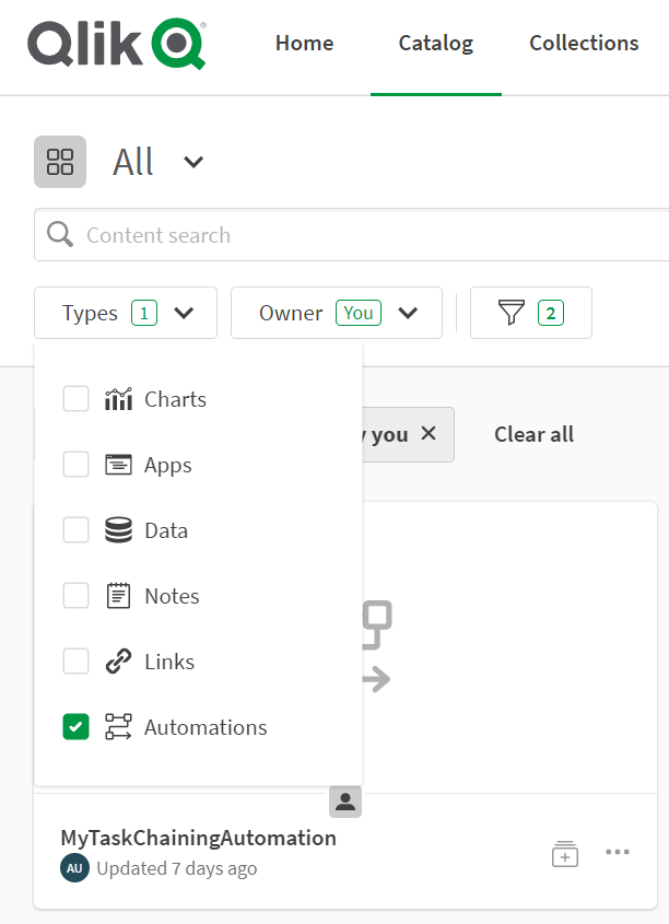 Screenshot van Qlik Automation software.