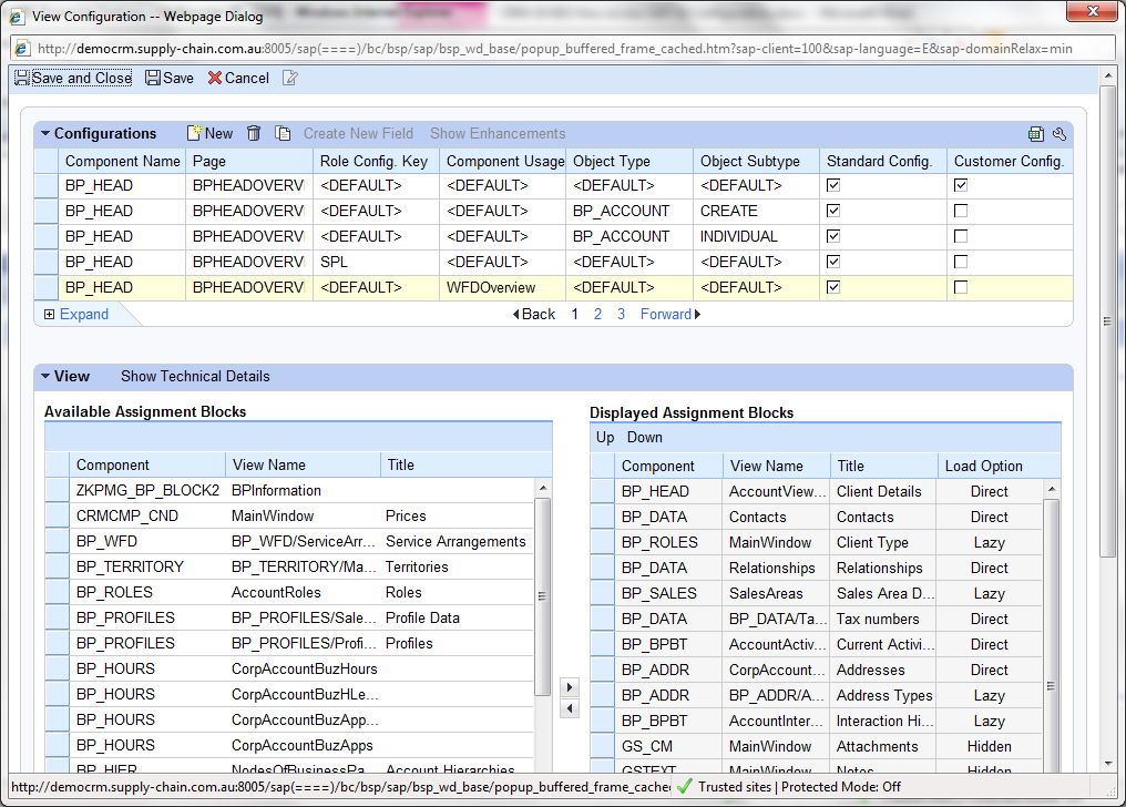Schema van SAP CRM.