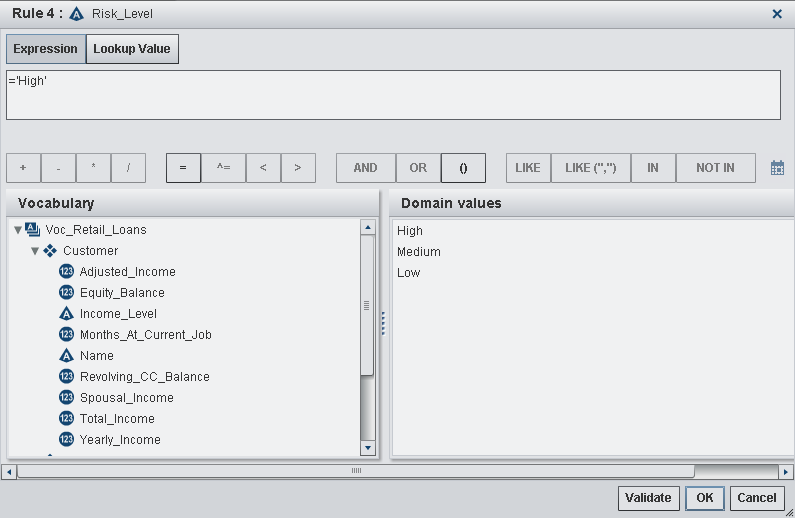 Afbeelding van SAS Business Rules Manager tools.