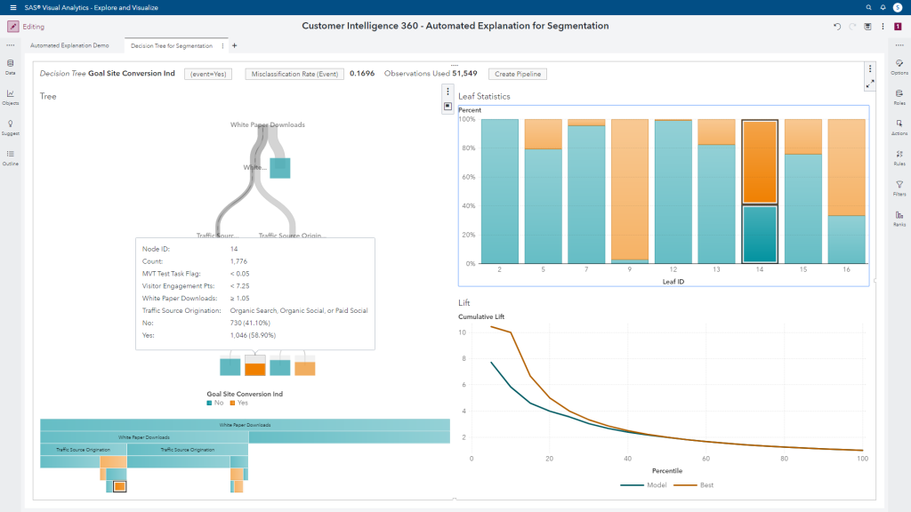 Schema van SAS Customer Intelligence 360.