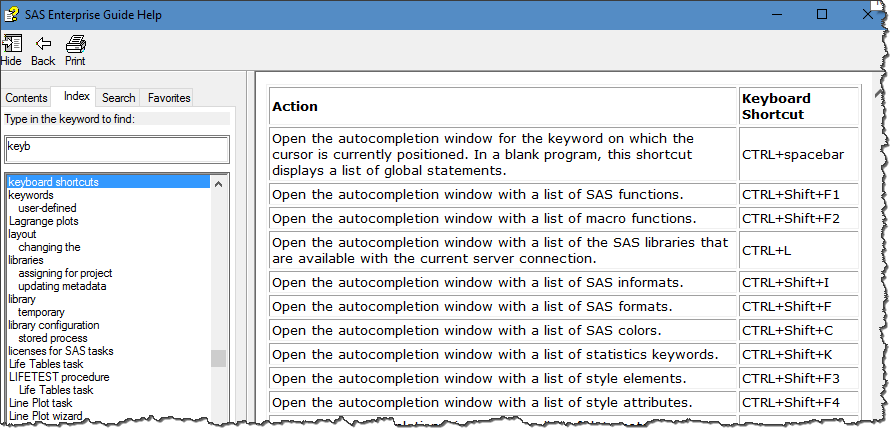Afbeelding van SAS Enterprise Guide tools.
