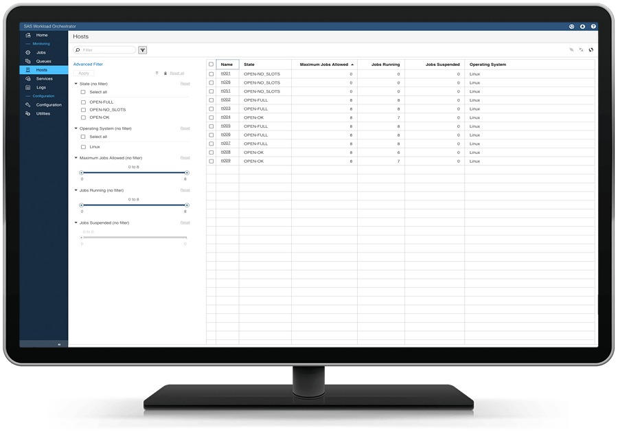 Afbeelding van SAS Grid Manager tools.