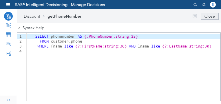 Afbeelding van SAS Intelligent Decisioning tools.