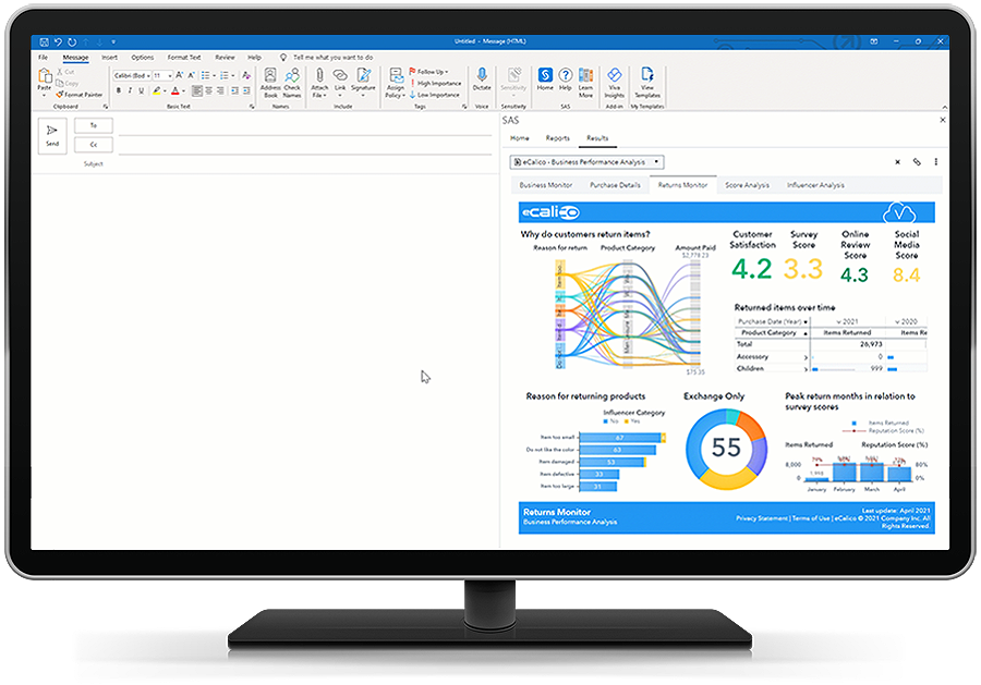 Schema van SAS Viya Visual Analytics.