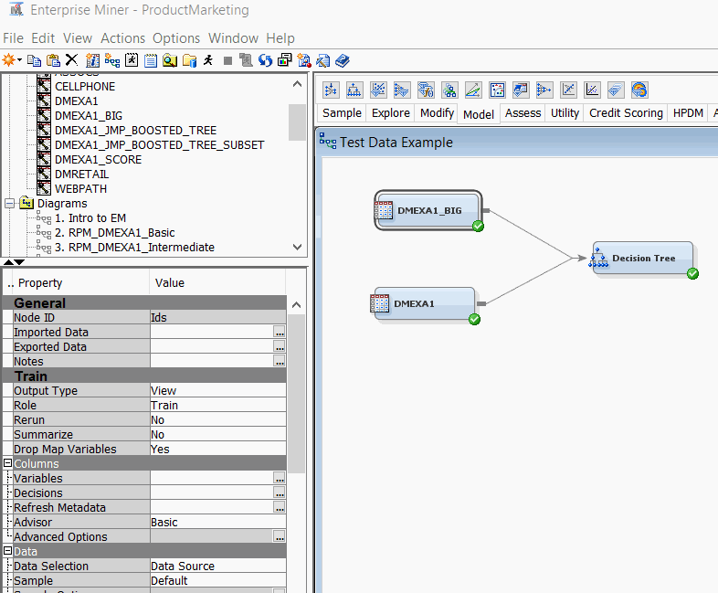 Screenshot van SAS Data Warehouse software.