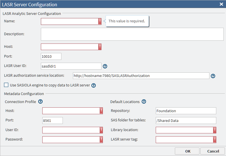 Schema van SAS LASR Analytic Server.