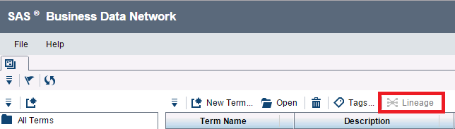 Afbeelding van SAS Lineage tools.