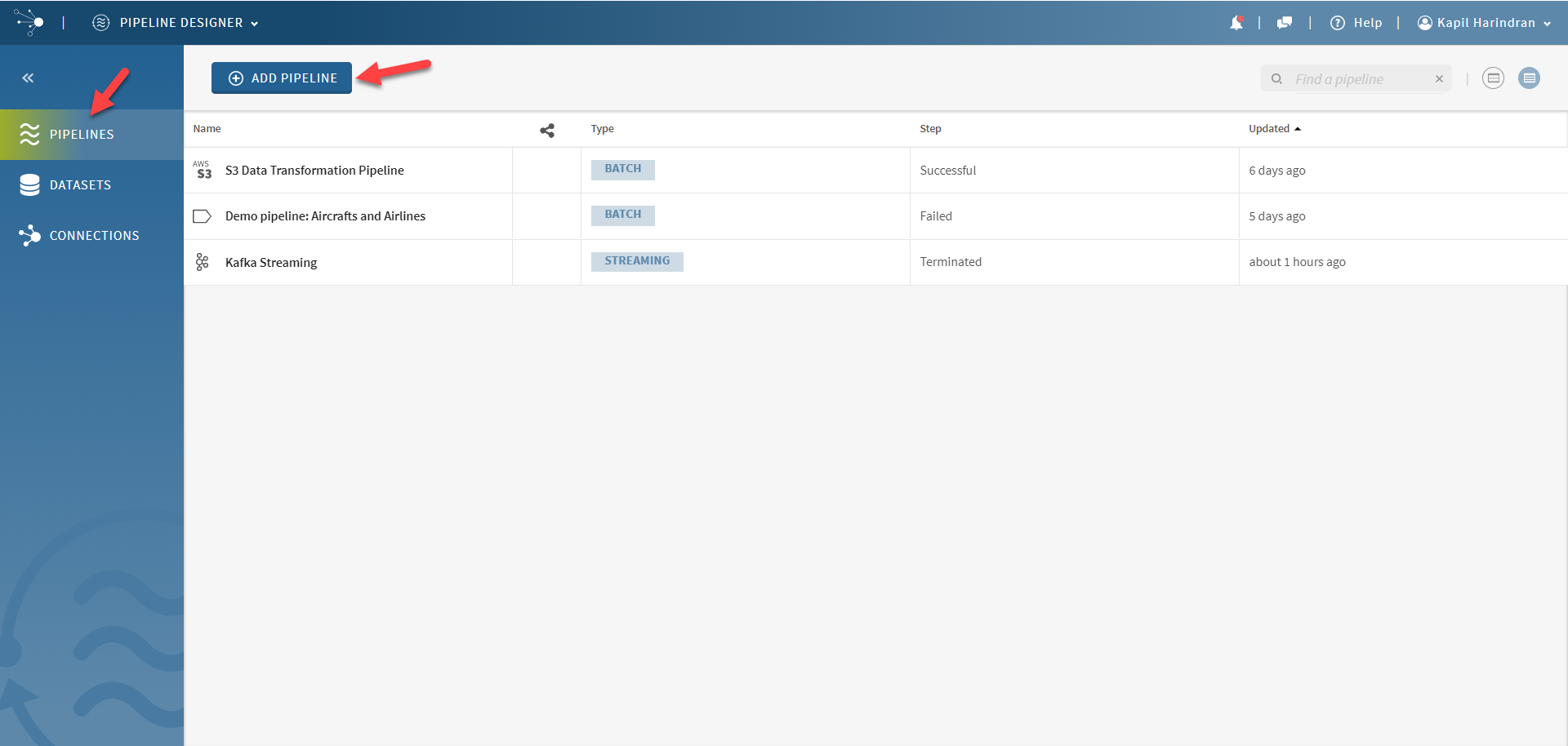 Schema van Talend Pipeline Designer.