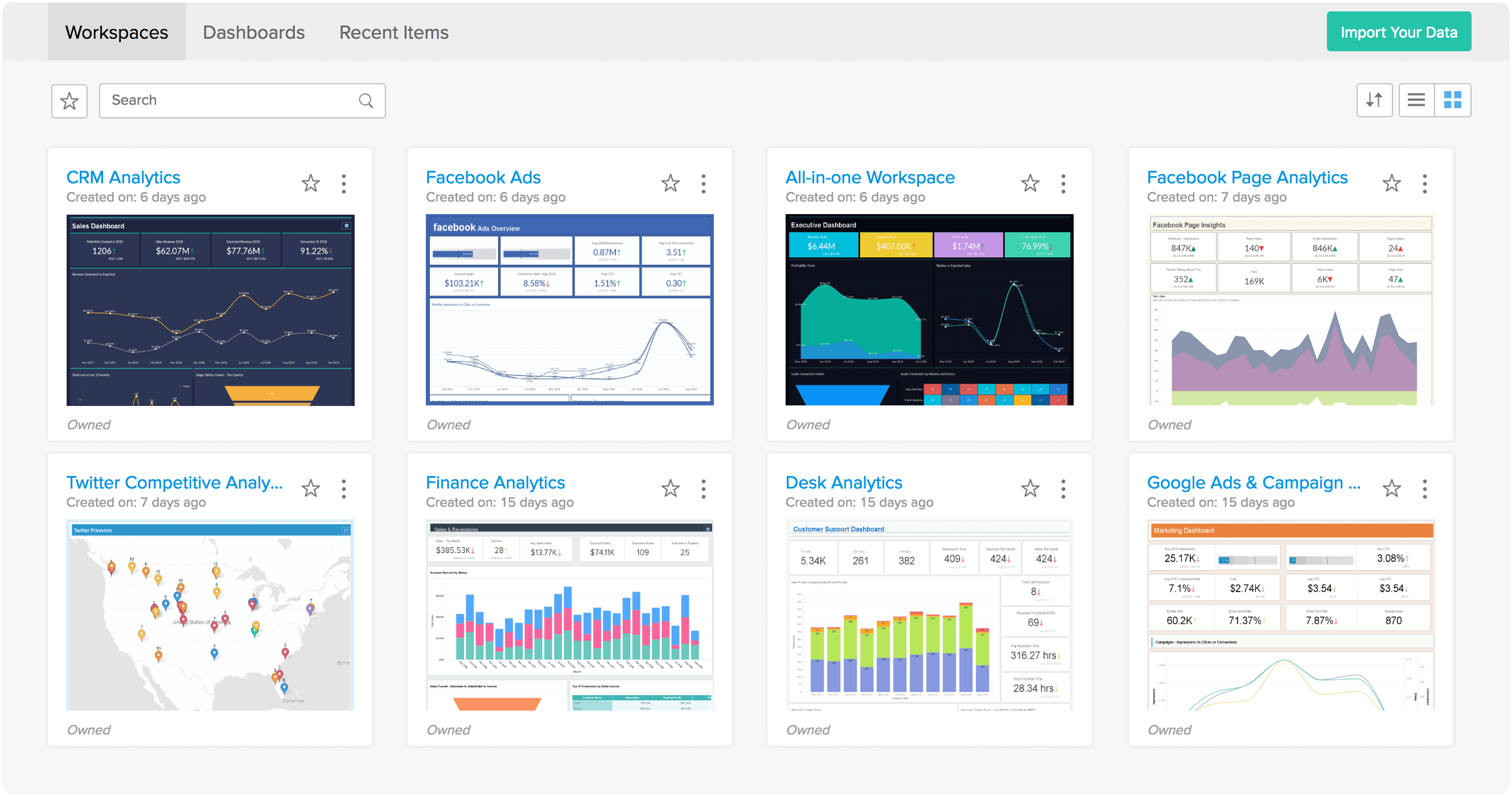 Afbeelding van Zoho Analytics Server tools.