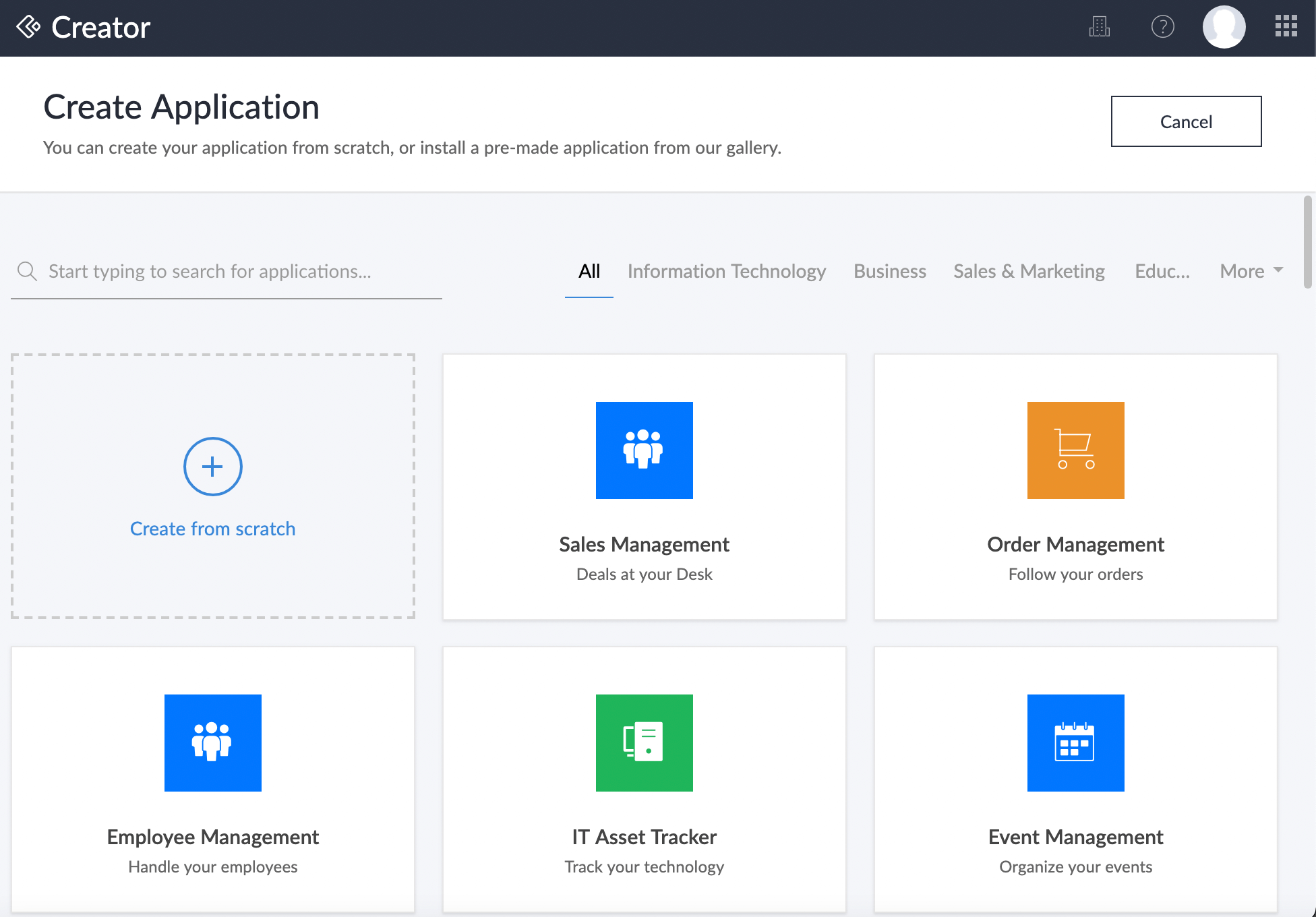 Schema van Zoho Creator.