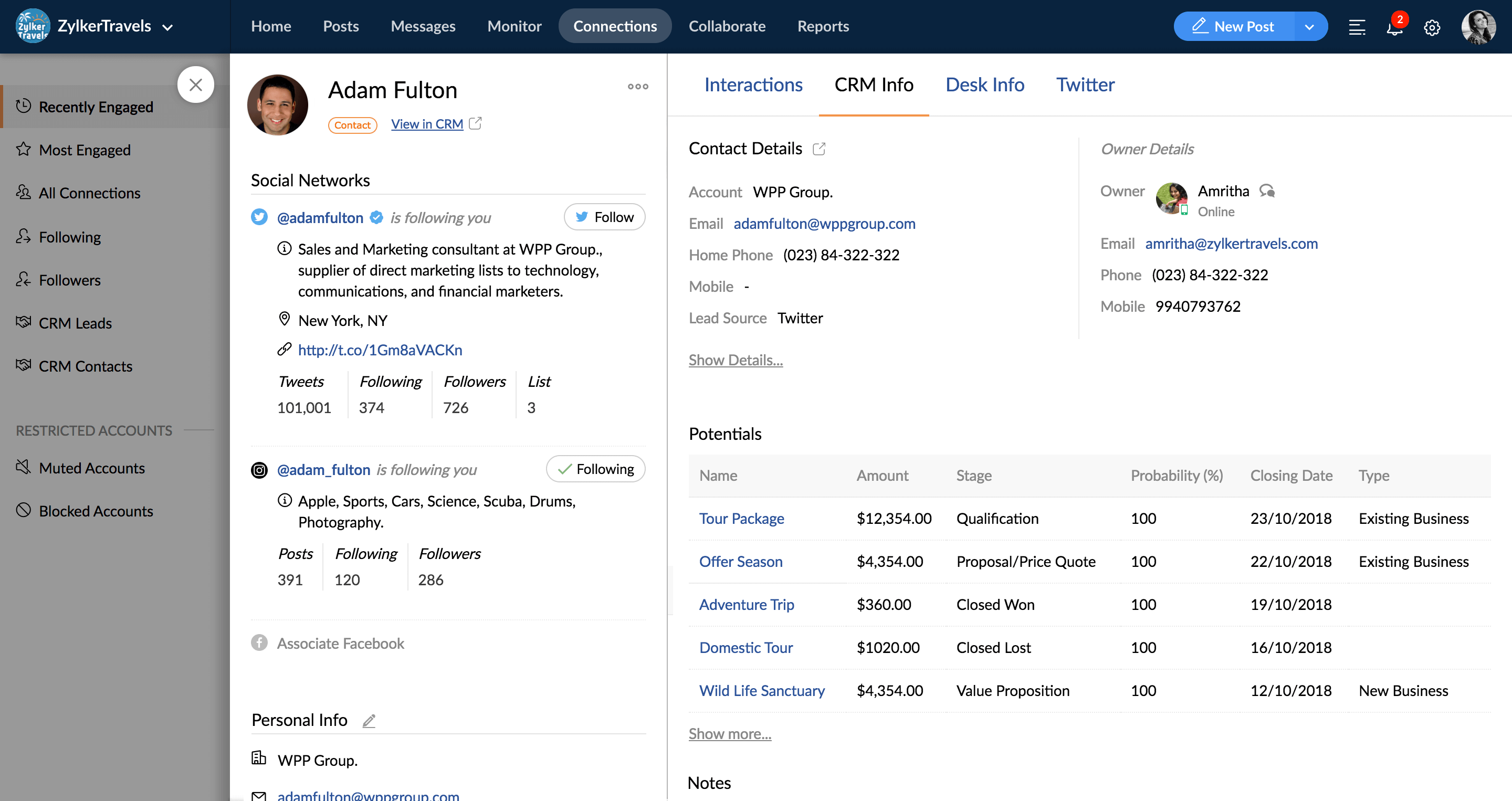 Schema van Zoho CRM.